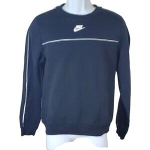 Nike Unisex Black Crewneck Sweatshirt‎ With White Stripe Detail & Logo